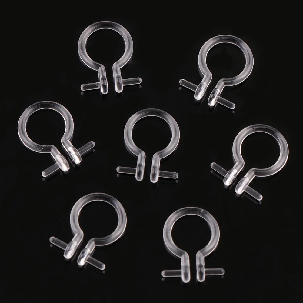 20pc CheapTransparent Painless Ear Clip Base For DIY Making Plug Resins Plastic Earrings Setting JewelryAccessories | Украшения и
