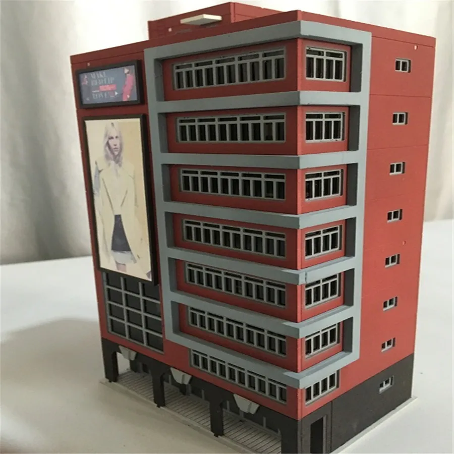 EatingBiting DIY 1:144 Blue 7F Outland Model Train Layout N Scale Apartment School Building for Sand Table Garden Micro Landscape Ornaments Decor Dormitory Dorm Assembling Scene Detail /& Realism
