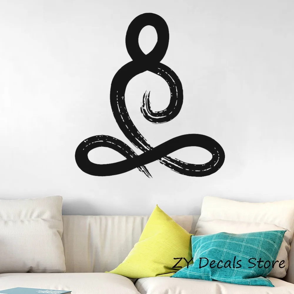 Symbol Yoga Pose Wall Vinyl Decal for Yoga Studio Wall Sticker Home