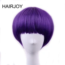 HAIRJOY синтетические волосы фиолетовые парики для женщин короткий прямой парик для косплея
