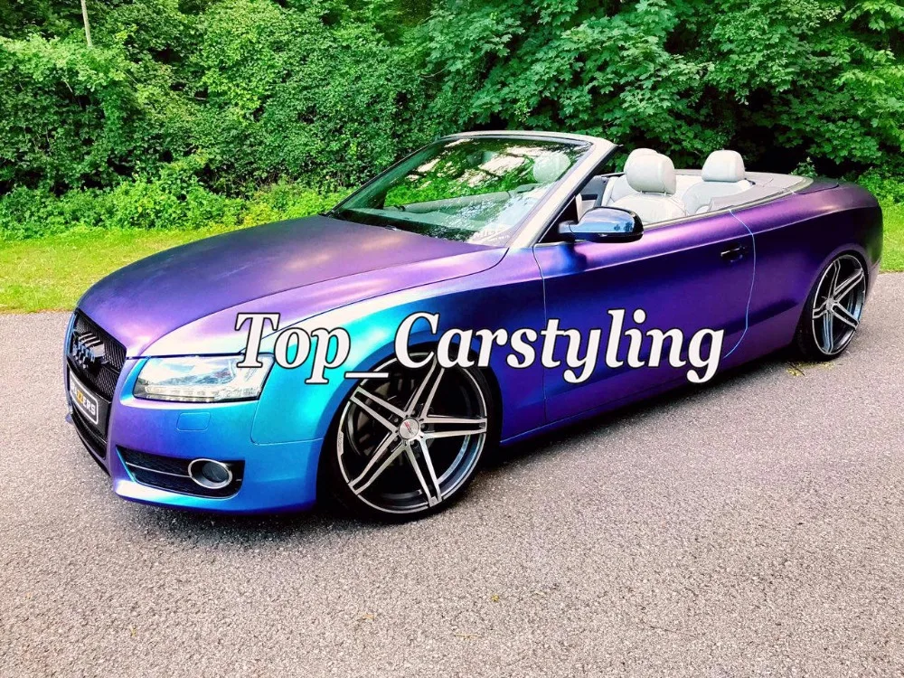 blue to purple flip flop satin chameleon matte car wrapping film APA (1)