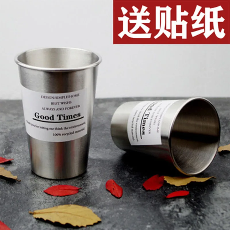 Stainless Steel Cold Water Mug Cup Coffee Juice Beer Cup Flamingo Zebra Deer Simple Style Mug 350ML/500ML - Цвет: F