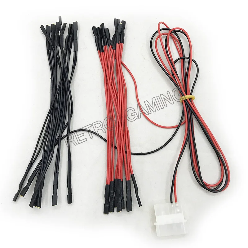 

1pcs 2.8mm(110) 6.3mm(187) terminal cable wiring for 18pcs/32pcs arcade push button led lights 2Pin port to USB wire harness