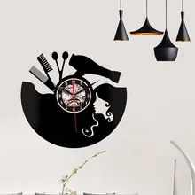 Креативные настенные часы Современный стиль парикмахерский узор указатель бесшумные настенные часы резиновые домашние декоративные часы Wanduhr