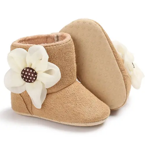 FOCUSNORM зимняя обувь для маленьких девочек теплая Цветочная мягкая подошва детская обувь, Новорожденные детские кроссовки