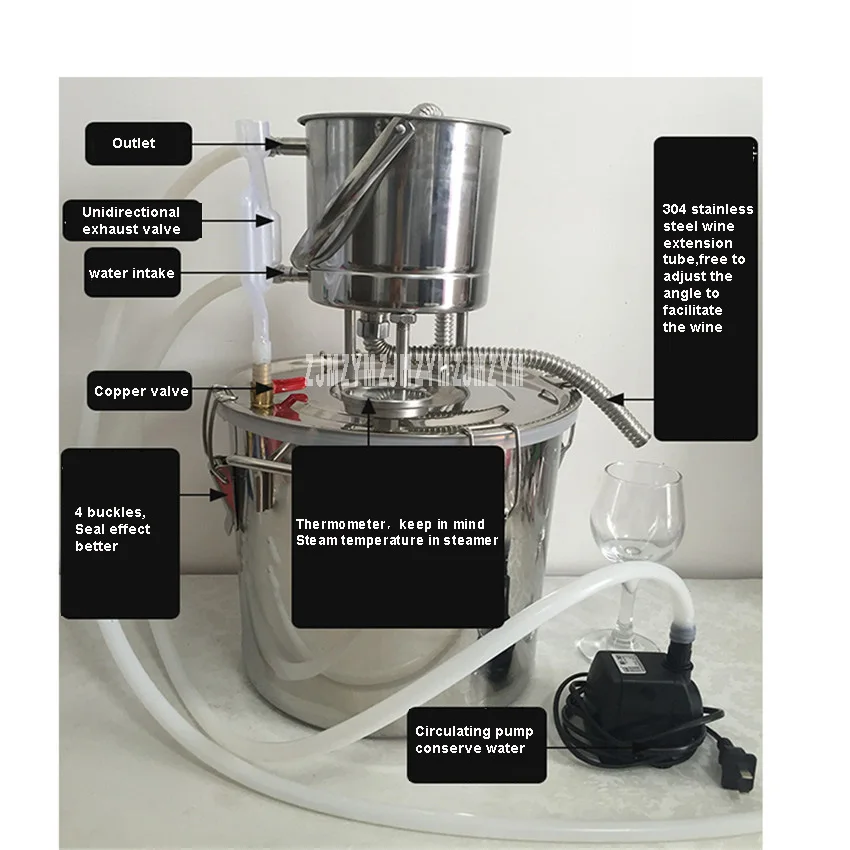 3 галл/10 литров алкоголя дистиллятор виски дистиллятор Самогон 304 Нержавеющая сталь дистилляции котла Брюэр комплект