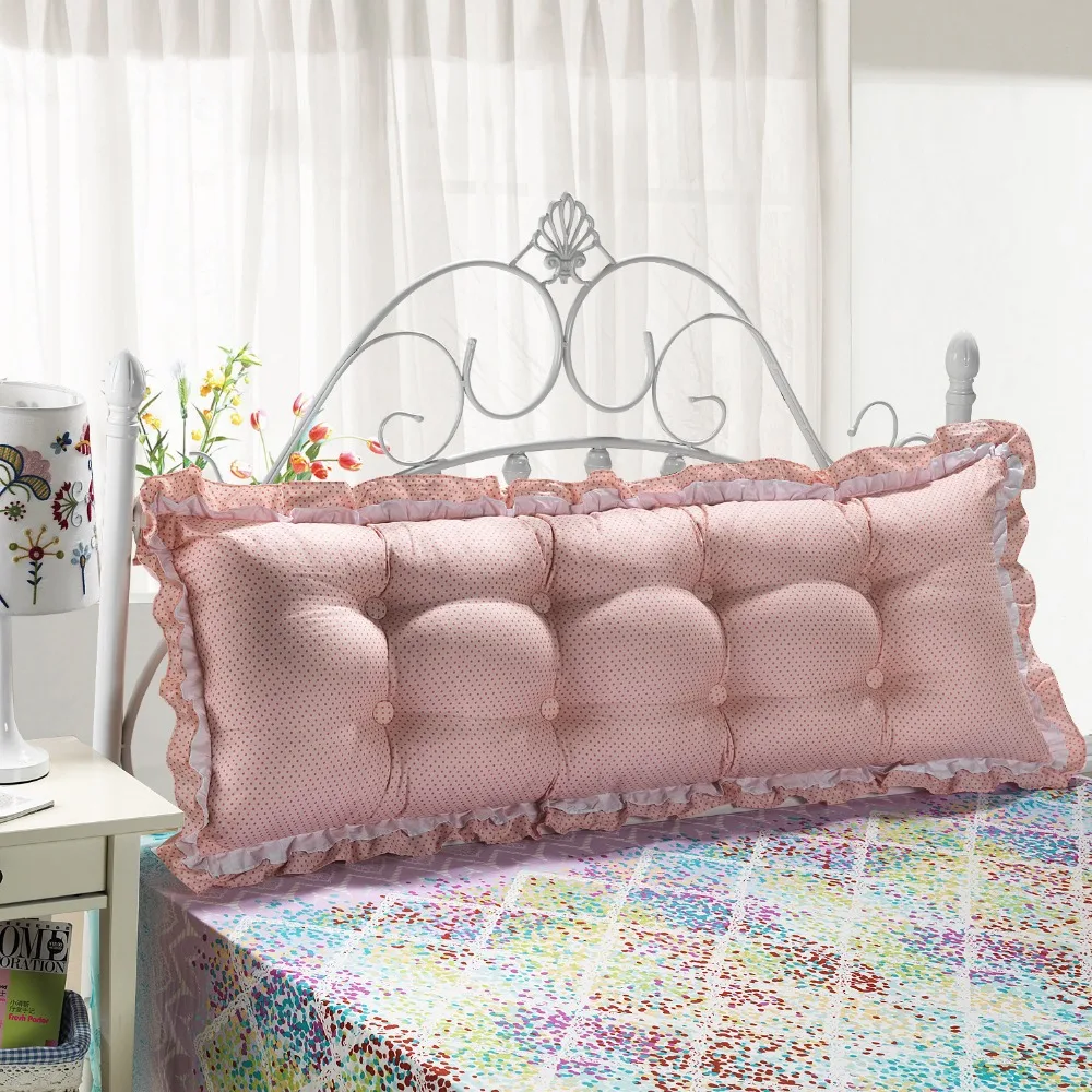 100 cotton Korean Pink Wedding decoration backrest bed cushions pillow