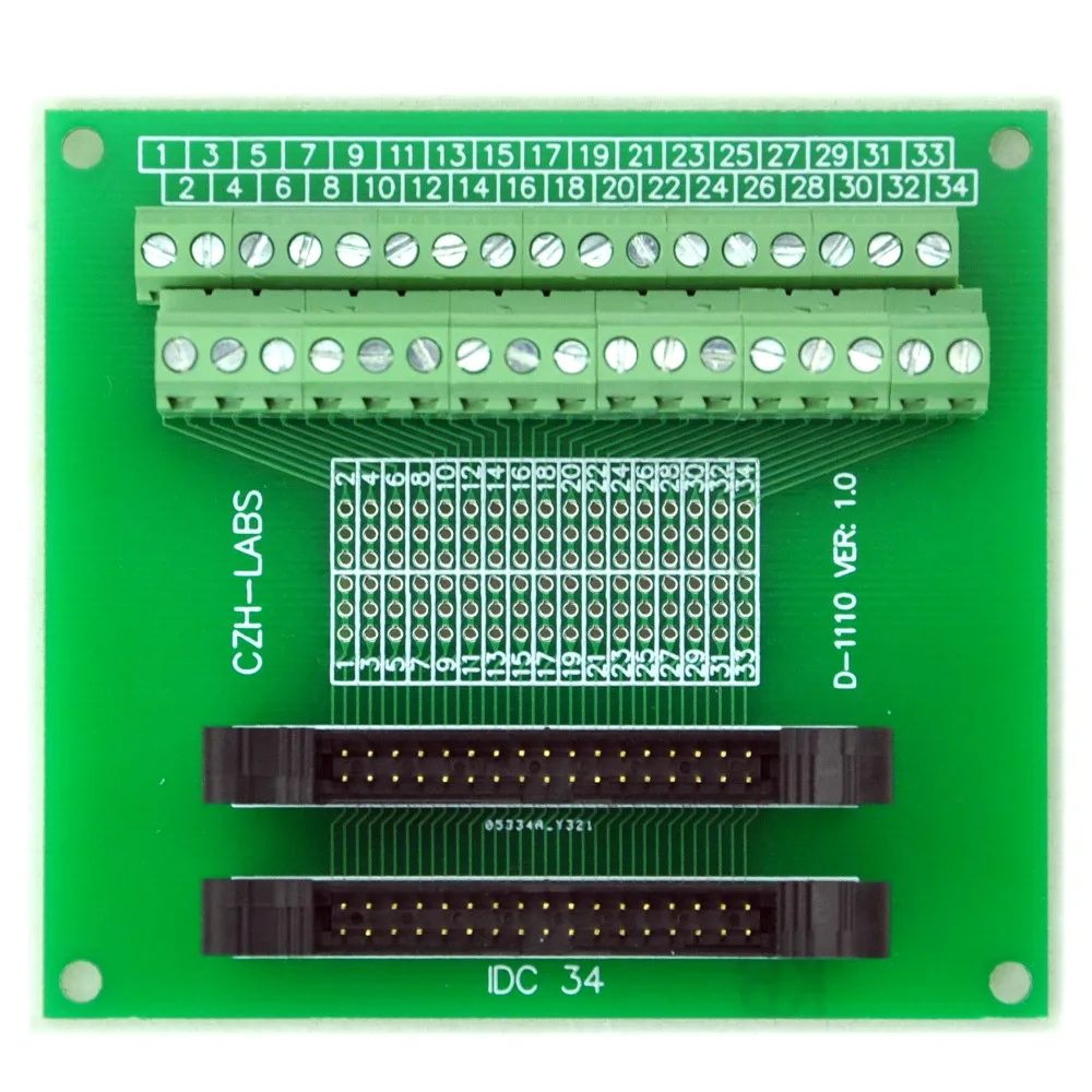 IDC-34 2x17pins 2,0 мм двойной мужской Верхняя переходная плата, винтовой клеммный разъем