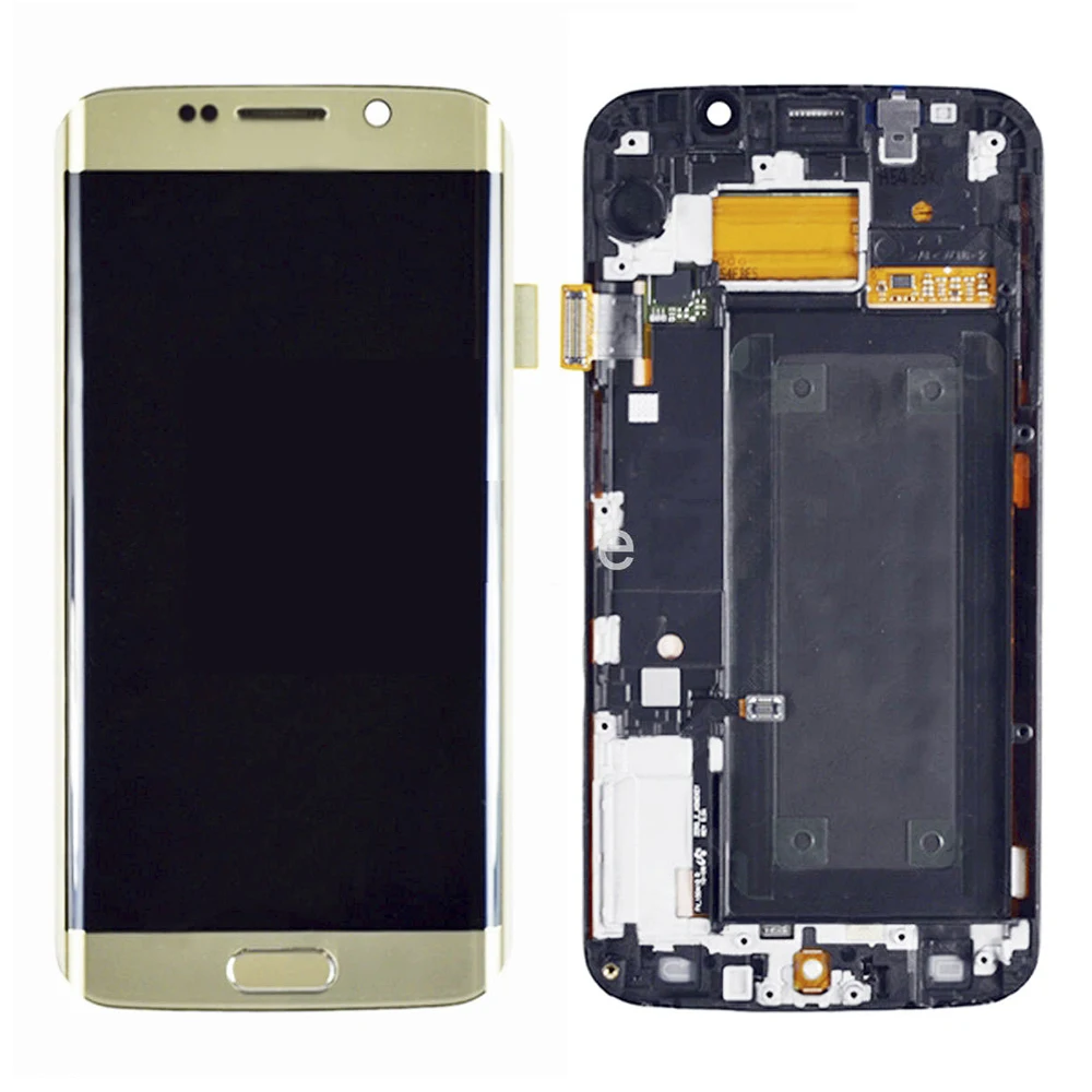 S6 edge ЖК-дисплей для Samsung Galaxy s6 Edge G925T G925A G925V ЖК-дисплей Дисплей Сенсорный экран дигитайзер рамка в сборе запасные Запчасти