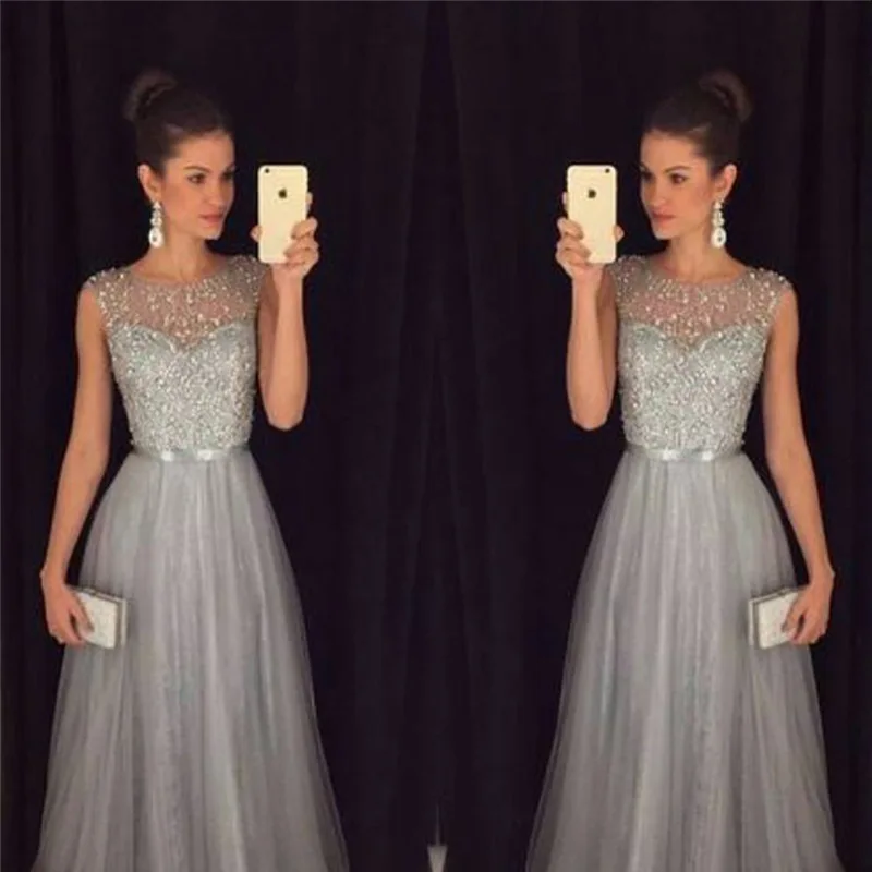 

BONJEAN New Arrival High Quality O-neck Prom Dresses 2019 Sleeveless A-line Floor Length Lace Evening Dresses Vestido de Fiesta