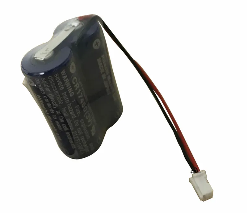 2 шт. CR17450 CR17450-2 2CR17450 3 V 2600 мА/ч, литий-ионный аккумулятор PLC Промышленный контроль литий-ионная аккумуляторная батарея с вилкой с рукавом