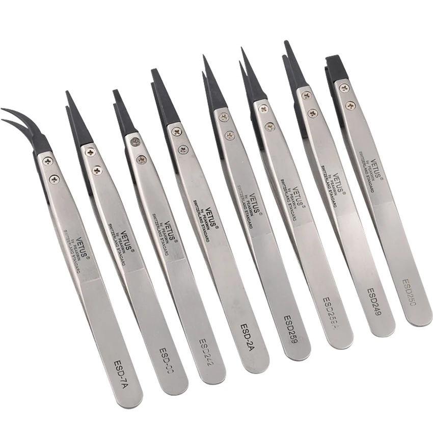 VETUS tweezers The replaceable pointed end Stainless steel Antistatic
