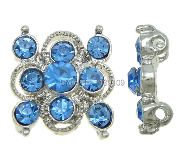 

Free shipping!!!Zinc Alloy Connector,Statement jewellery 2014, platinum color plated, with rhinestone & 2/2 loop, nickel