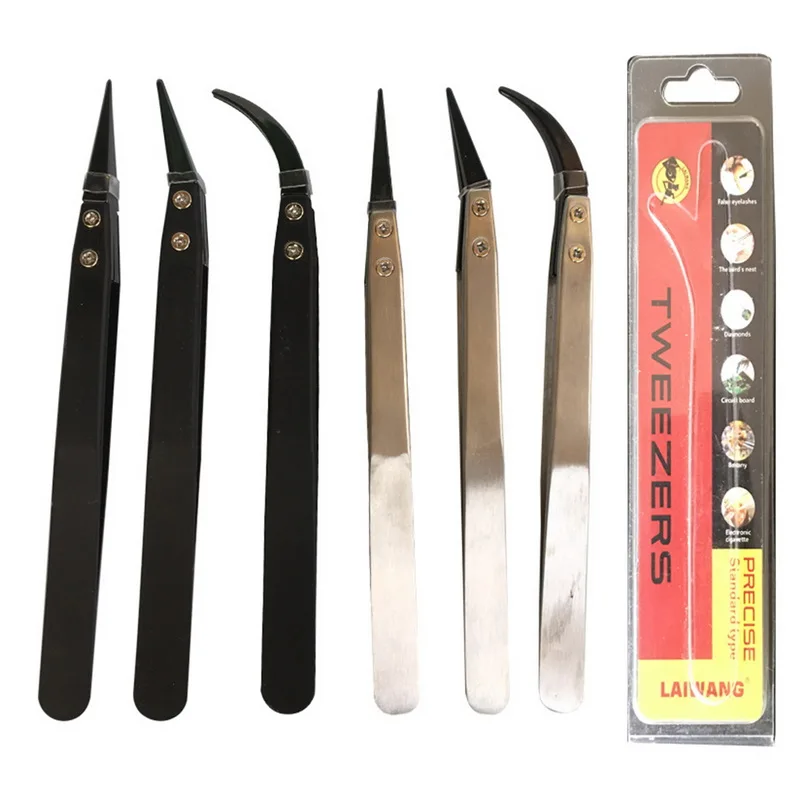 

Hoomall Multitool Hand Tools New Ceramic Tweezers Professional Anti-Static Heat Resistant Insulated Stainless Steel Tweezers