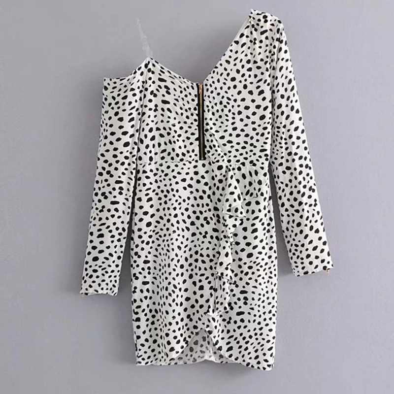 Women's Clothing Dress 2019 Asymmetrical Leopard Print Zippered Dress Ms Summer Street Sexy Slim Fit Temperament Clothing