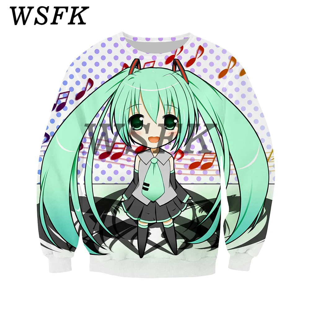 

WSFK fashion casual sweatshirt Hatsune Miku 3D printed long-sleeved Guard clothes