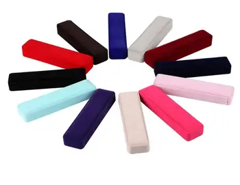 

100pcs/lot Hand Chain Necklace Box Velvet Jewelry Boxes Chain Bracelet Box Packing Carrying Case Gift Boxes 12 Color MIXORDER