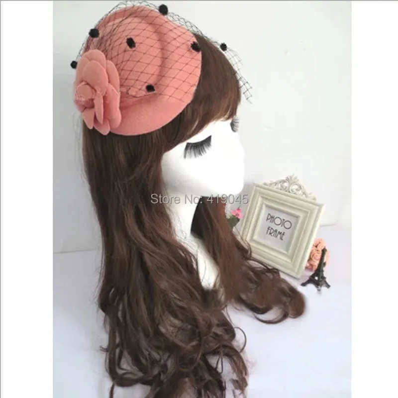 Lady Girls Rose Flower Hat Lace Fascinator Hair Clip Fashion Gift Lady Net Pillbox Hat Hair
