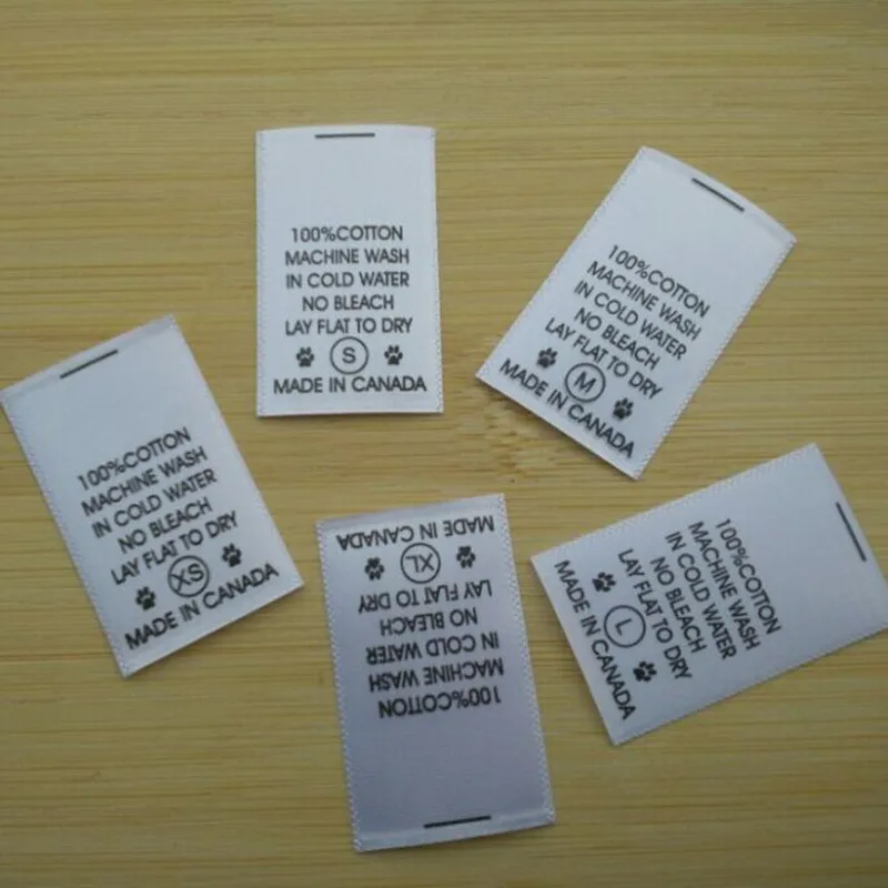 Custom Clothes Instructions Soft Satin Washing Labels Shirt Dress Custom Clothes Instructions Soft Satin