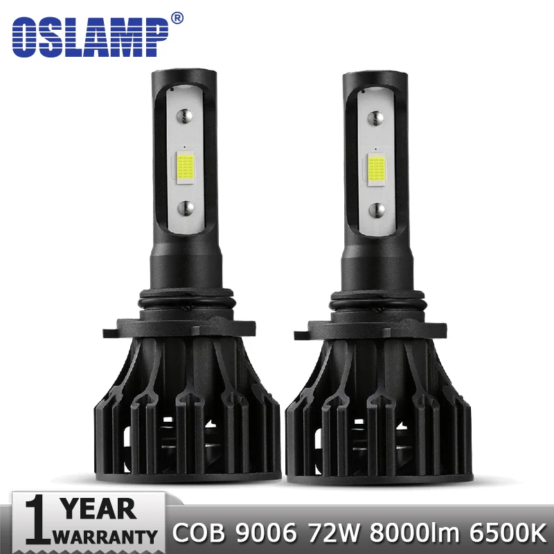 Oslamp 9006 HB4 светодиодный фонарь для автомобильных фар COB 72 Вт 8000лм 6500 к светодиодный фонарь для автомобильных фар 12 В для Toyota Honda Mazda hyundai