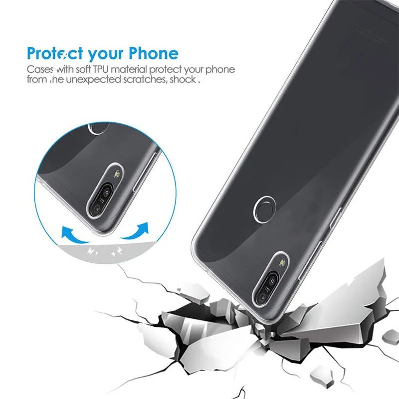 Прозрачный чехол для ASUS Zenfone Max M2 ZB633KL M1 ZB601KL ZB602KL мягкие чехлы телефонов из