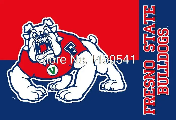 Fresno State Bulldogs Wordmark Flag 3ft X 5ft Polyester Banner Flying Size No.4 90*150cm Custom | Дом и сад