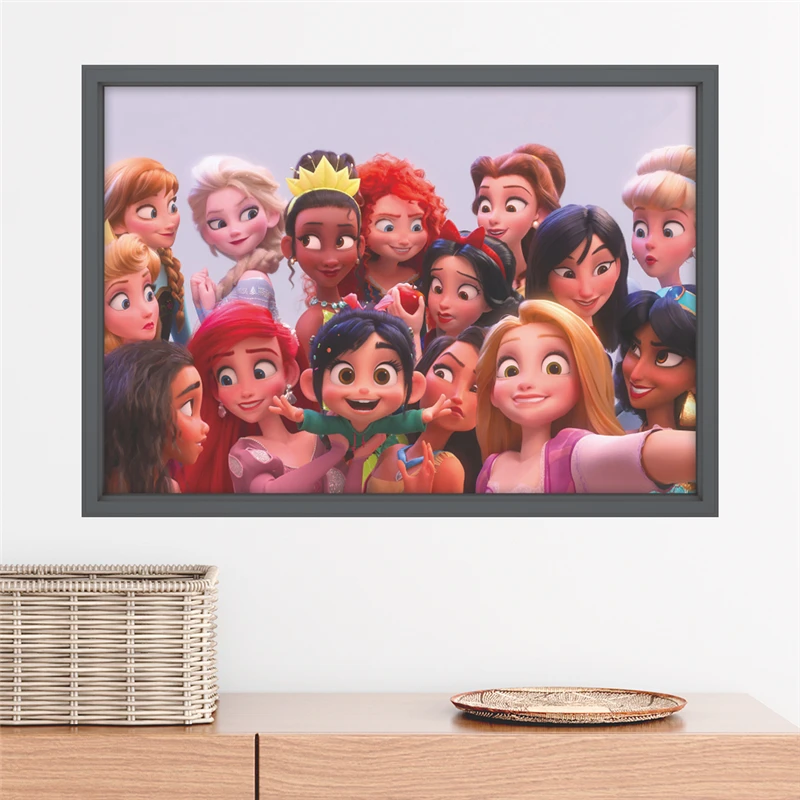 

cartoon Wreck It Ralph family photo frame wall decals kids rooms home decor 3d wall stickers pvc mural art diy wallpaper