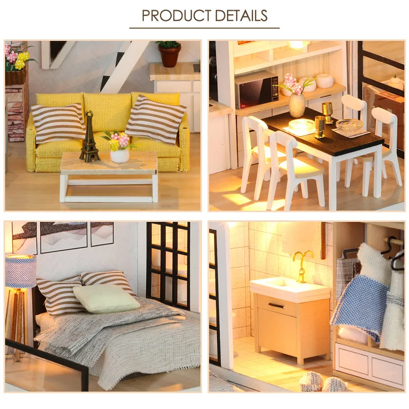 Diy Doll House Wooden Doll Houses Miniature Dollhouse Furniture Kit Toys for Children Girls Christmas Gift M038 Diy Doll House Wooden Doll Houses Miniature Dollhouse Furniture Kit Toys for Children Girls Christmas Gift M038