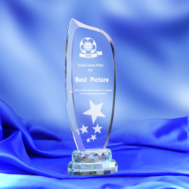 Crystal Trophy Engraved Logo Or Words League Cup Trophy Glass Award Cup