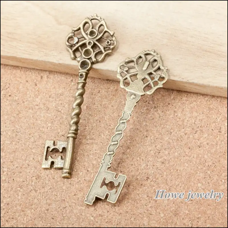 30 pcs key Bronze DIY Necklace Charms Pendant Findings Metal Jewelry Bracelet