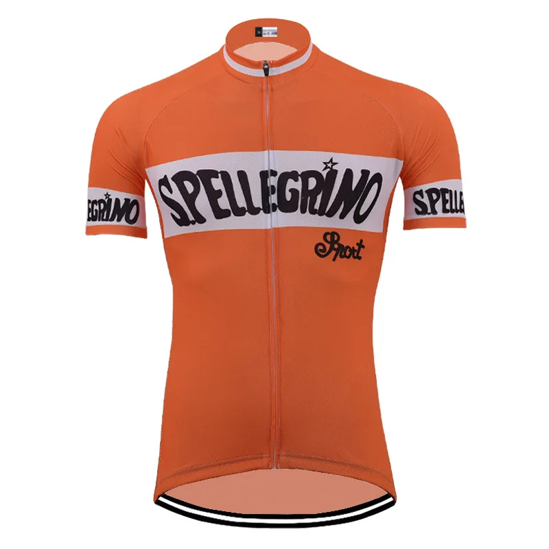 Hot classic Men's orange Cycling Jersey pro team Short Sleeve retro
