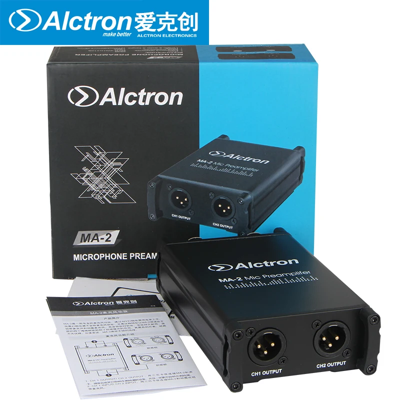 Профессиональный микрофонный предусилитель Alctron MA 2 двухканальный усилитель для