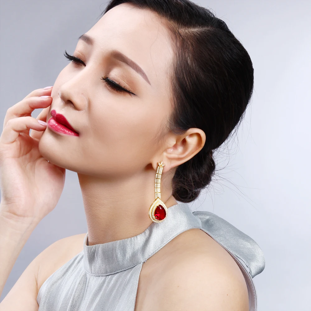 big water drop stone earrings (2)