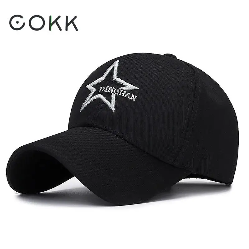 COKK, бейсболка, женская, Snapback, хлопковая, папа, шляпа, модный козырек, шапки, s, мужская, черная, звездный узор, Спортивная Кепка, Gorras, хип-хоп, Корея