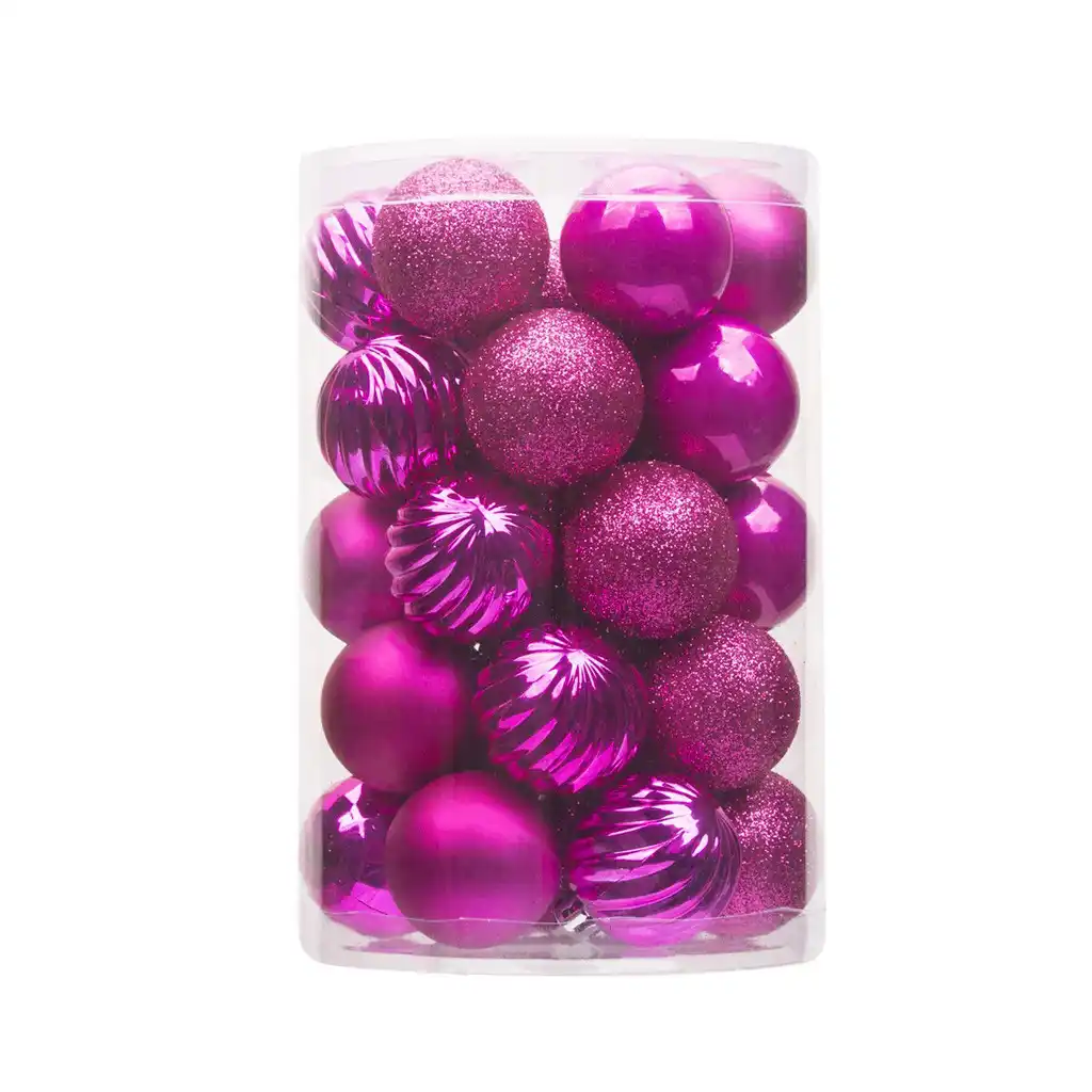 34pc 40mm Christmas Xmas Tree Ball Boules De Noel Pour Sapin De Noel Bauble Hanging Home Party Ornament Decor Cristmas Ball
