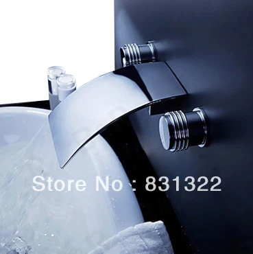 

Free shipping Luxury three-piece bathroom faucet brass chromed basin tap wall mounted waterfall faucet LT-303