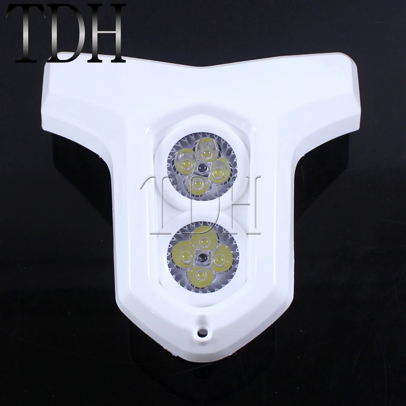 

Universal White Motorcycle Headlight Fairing Dual Twin LED Headlamp ATV Street Dirt Bike Streetfighter For Honda KTM Yamaha