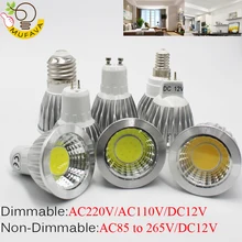 Самая низкая цена 1 упак./лот cob светодиодный GU5.3 лампада светодиодный лампы E27 9 Вт 12 Вт 15 Вт mr16 12v Светодиодный прожектор GU10 Luz ампулы gu10 светодиодный светильник