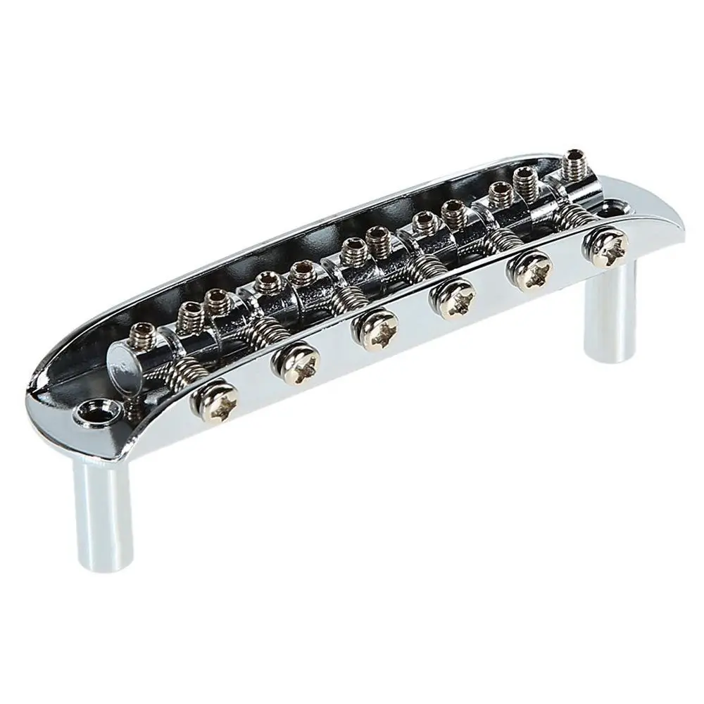 Chrome Guitar Roller Tune Saddle Bridge Tailpiece Studs