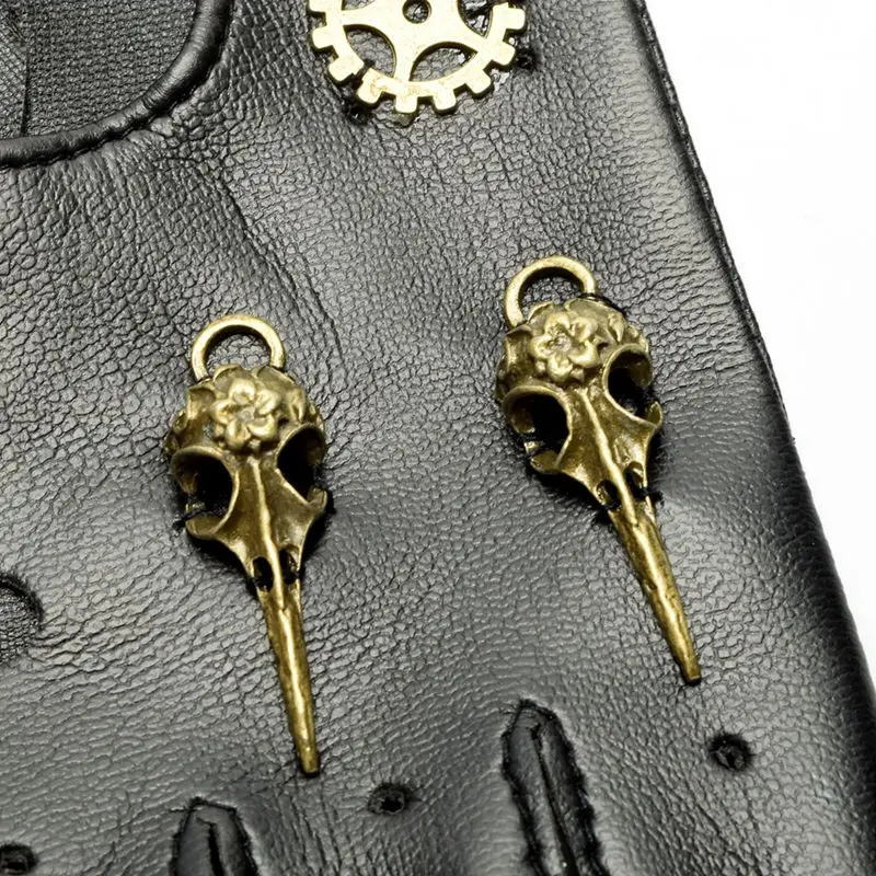 Черный искусственная кожа Панк Перчатки с половиной пальца|punk gloves|gloves vintagecosplay