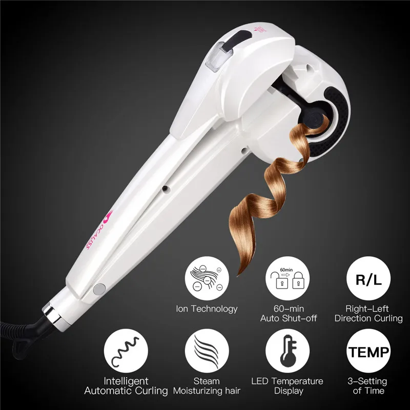 

Professional Steam Spray Hair Curler Heating Hair Styling Tool LCD Ceramic Wave Automatic Hair Volume Magic Curls Curling iron42