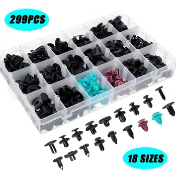 

299pcs 18 Size Universal Car Auto Body Push Pin Rivet Retainer Fasteners Clip Assortment Kit For Toyota/Nissan/VW/Honda