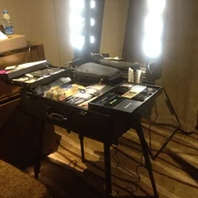 Колесо Rolling Studio макияж Чехол w/светильник регулируемый черный художественный косметический Чехол Зеркало для ног поезд