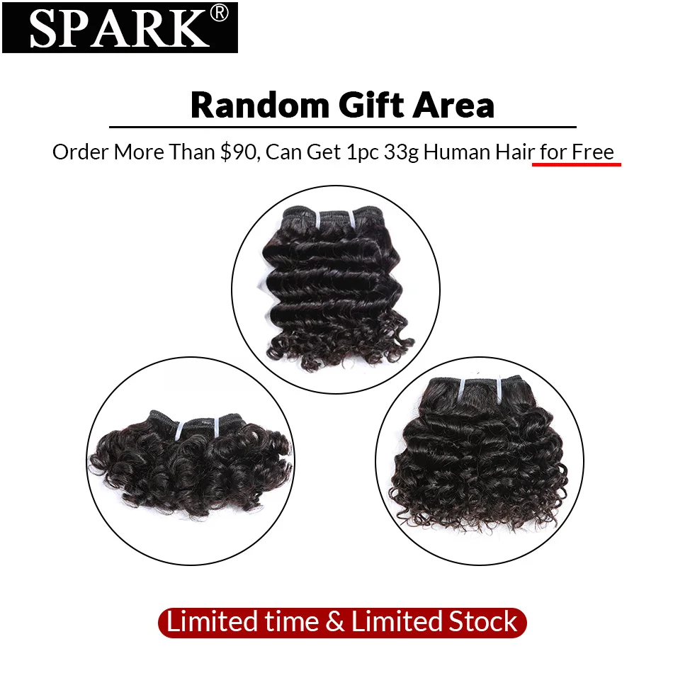Spark Brazilian Bouncy Curly Hair Bundles Human Hair Weave 8\