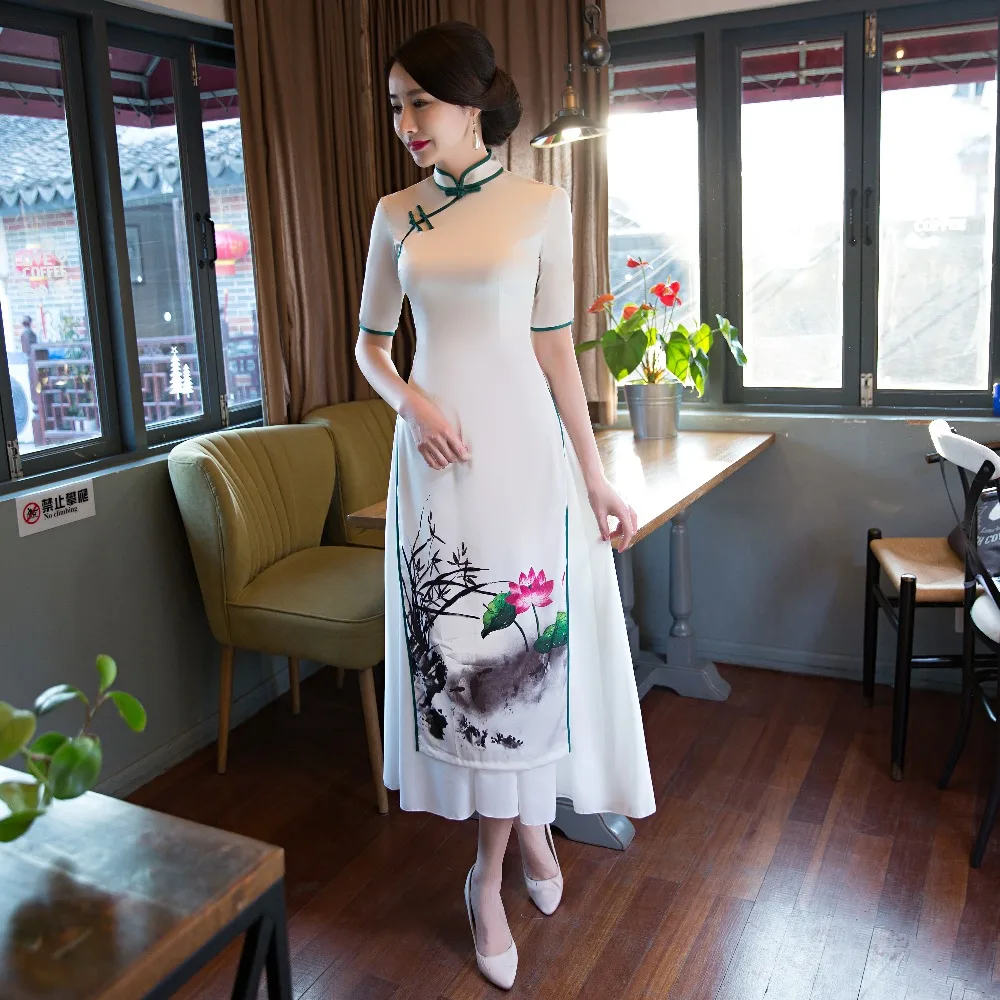 Шанхай история Вьетнам aodai Китайская традиционная одежда китайское платье Ципао