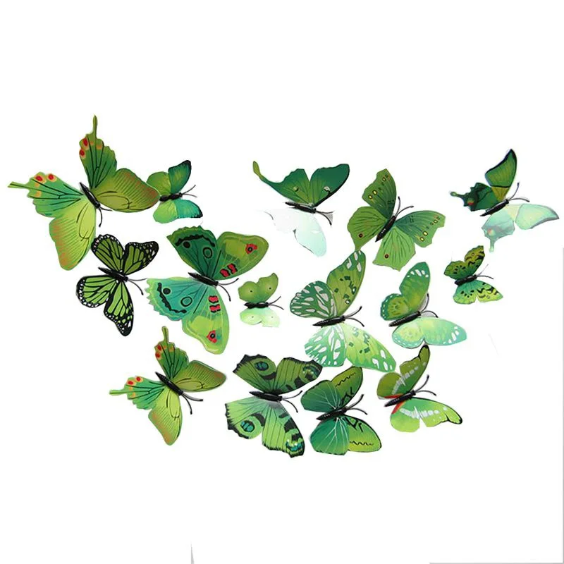 

Hot 12 Pcs 3D DIY Wall Stickers Butterfly Wall Art Home Decor Room Decorations