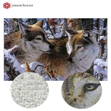 Snowlover,Needlework,DIY bead Cross stitch,Embroidery stitch,Jungle lovers,wolf,Snow, Precise Printed animal Pattern cross