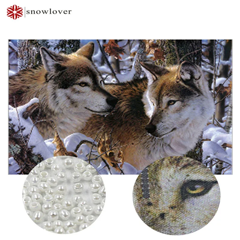 

Snowlover,Needlework,DIY bead Cross stitch,Embroidery stitch,Jungle lovers,wolf,Snow, Precise Printed animal Pattern cross