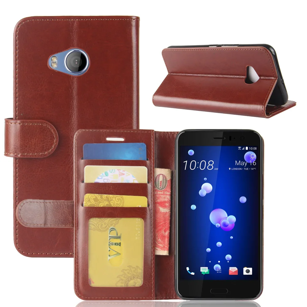 For HTC U11 Life Case Luxury Leather Wallet Silicone Flip Cover Phone