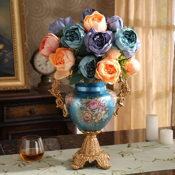 

European resin vase flower Home Furnishing living room coffee table TV cabinet ornaments luxury wine porch Decor